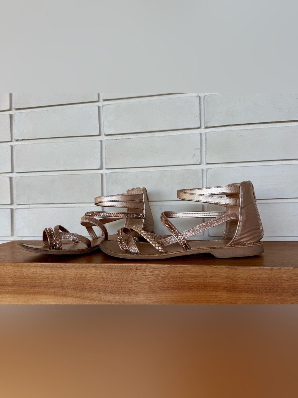 Kelly & Katie Beaded Strapped Sandals * Rose Gold * Girls Size 4